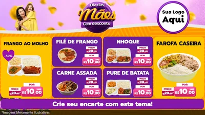 Modelo de TV para TV Horizontal com o tema Dia das Mães com Desconto para Restaurante