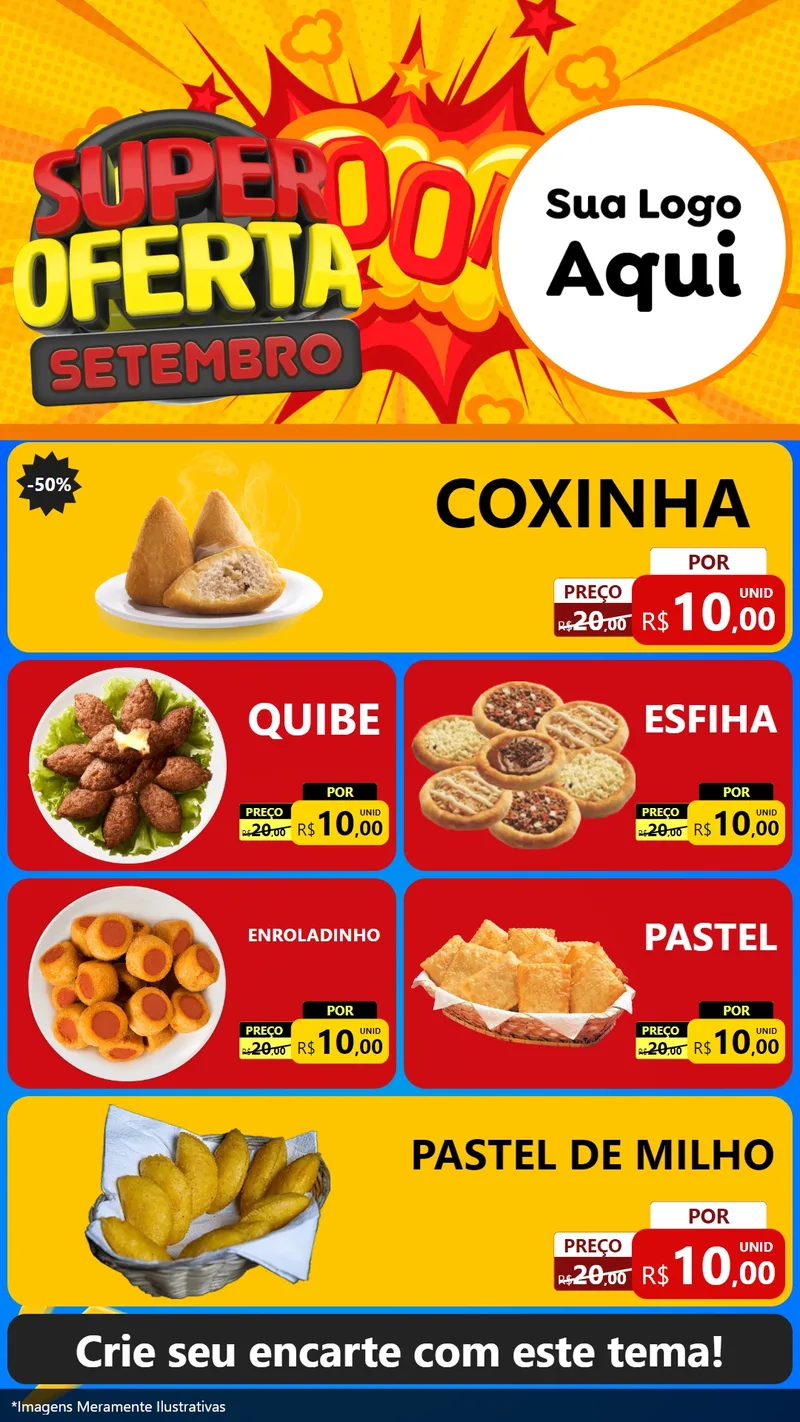 Modelo de TV para TV Vertical com o tema Super Oferta Setembro para Salgadaria