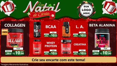 Modelo de TV para TV Horizontal com o tema Um Natal de Ofertas para Suplementos alimentares
