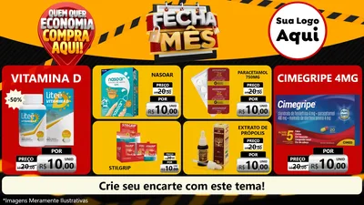 Modelo de TV para TV Horizontal com o tema Fecha Mês para Farmácia