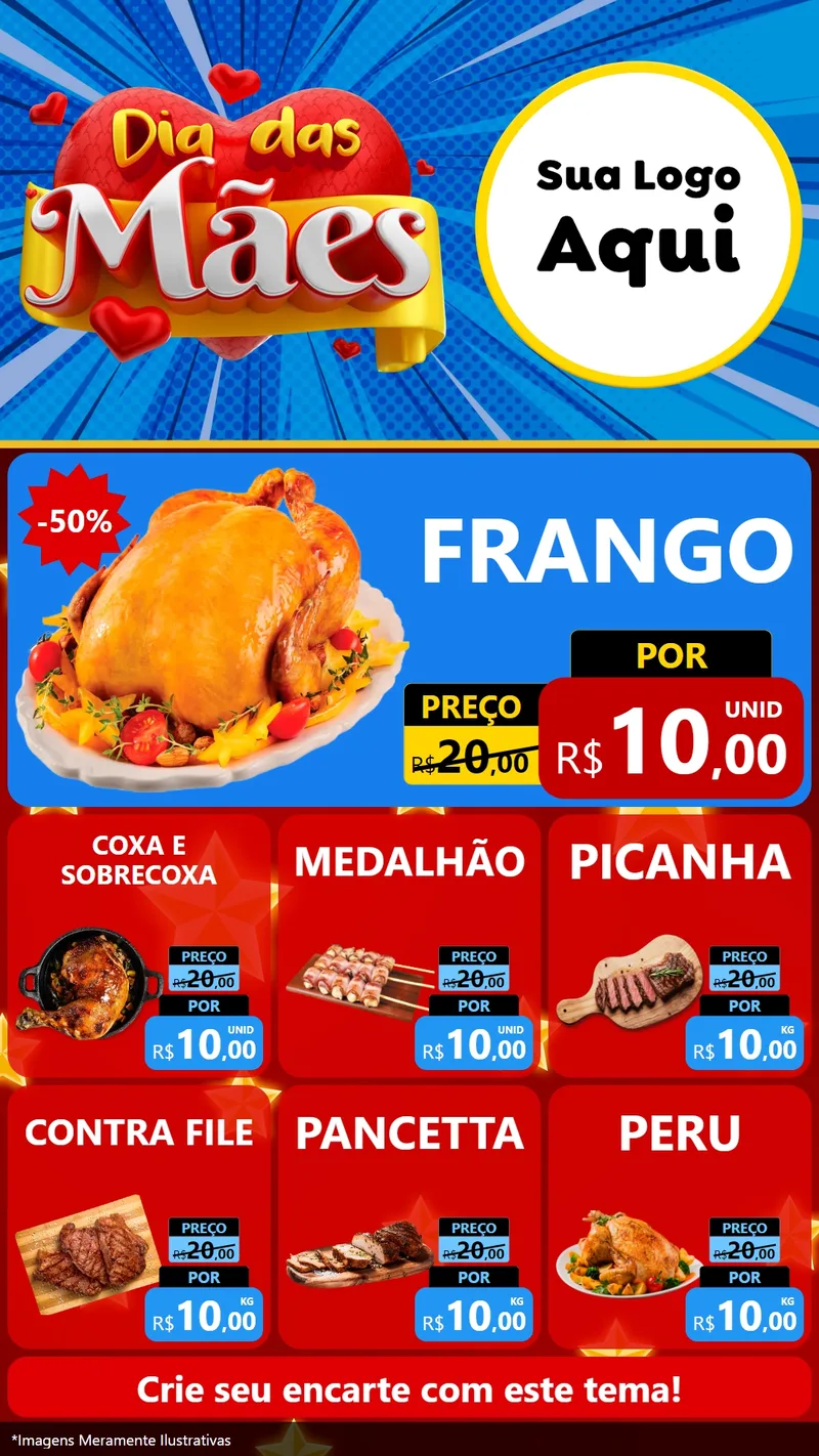 Modelo de Rede Social para Stories com o tema Dia das Mães para Assados