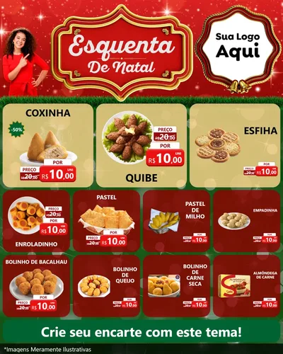 Modelo de Rede Social para Feed Instagram com o tema Esquenta de Natal para Salgadaria