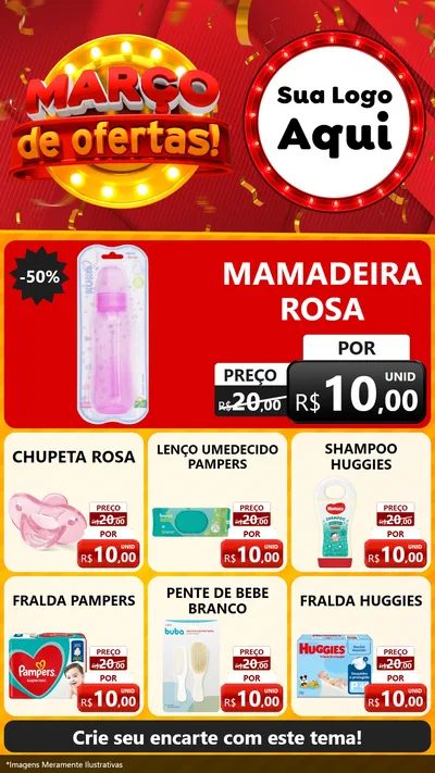 Modelo de Rede Social para Stories com o tema Março de Ofertas! para Bebês