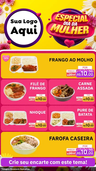 Modelo de TV para TV Vertical com o tema Especial Dia da Mulher para Restaurante