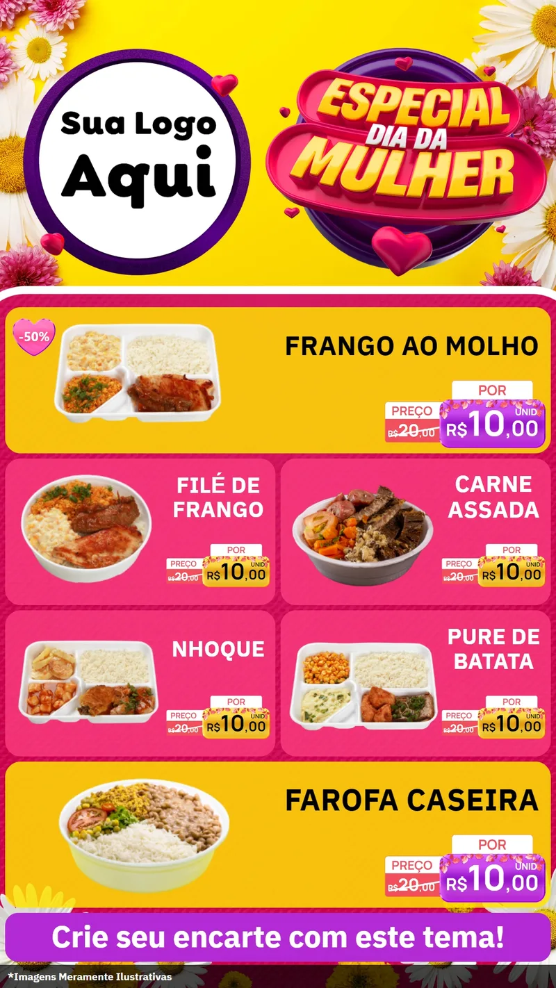 Modelo de TV para TV Vertical com o tema Especial Dia da Mulher para Restaurante