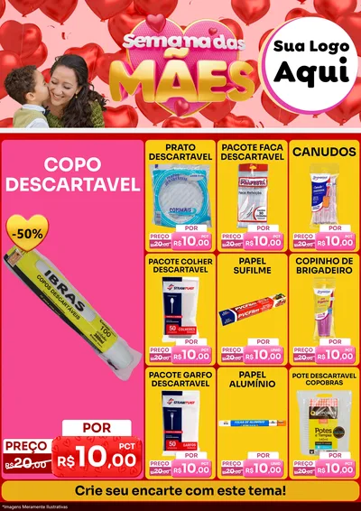 Modelo de Encarte para Encarte A4 Vertical com o tema Semana Das Mães para Embalagens