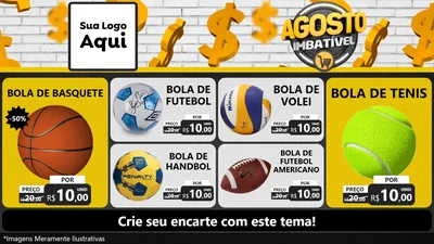 Modelo de TV para TV Horizontal com o tema Agosto imbatível para Artigos Esportivos