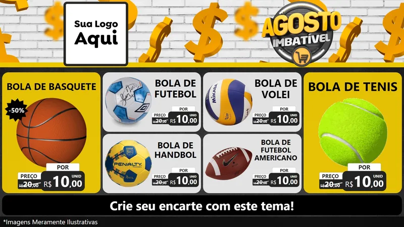 Modelo de TV para TV Horizontal com o tema Agosto imbatível para Artigos Esportivos