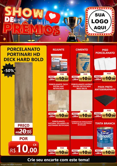 Modelo de Encarte para Encarte A4 Vertical com o tema Show de Prêmios para Pisos e revestimentos