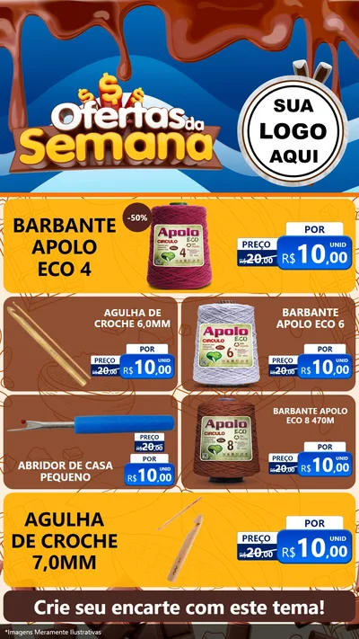 Modelo de TV para TV Vertical com o tema Ofertas da Semana - Páscoa para Armarinho e Aviamentos