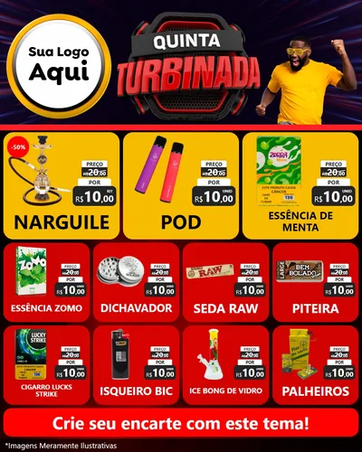 Modelo de Rede Social para Feed Instagram com o tema Quinta Turbinada para Tabacaria