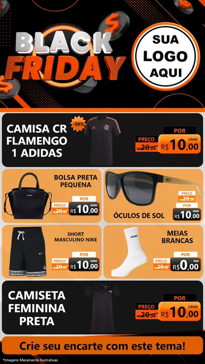 Modelo de TV para TV Vertical com o tema Black Friday para Roupas e acessórios