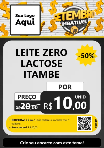 Modelo de Cartaz para Cartaz A4 Vertical com o tema Setembro Imbatível para Frios e Laticínios