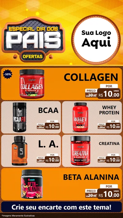Modelo de TV para TV Vertical com o tema Especial Dia dos Pais para Suplementos alimentares