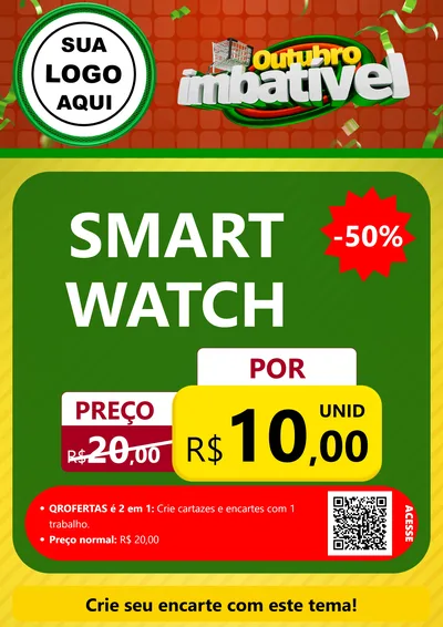 Modelo de Cartaz para Cartaz A4 Vertical com o tema Outubro Imbatível para Informática