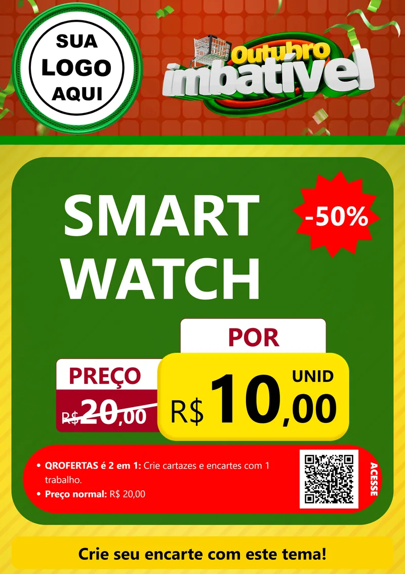 Modelo de Cartaz para Cartaz A4 Vertical com o tema Outubro Imbatível para Informática