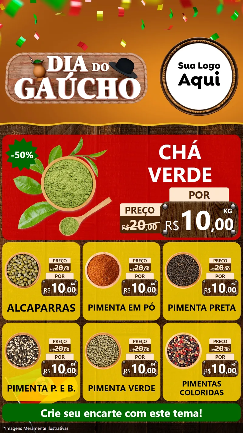 Modelo de Rede Social para Stories com o tema Dia do Gaúcho para Produtos Naturais