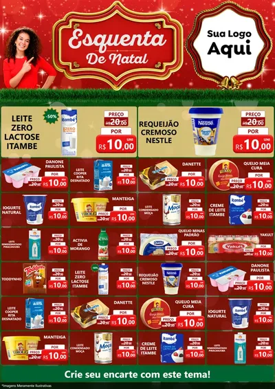 Modelo de Encarte para Encarte A4 Vertical com o tema Esquenta de Natal para Frios e Laticínios