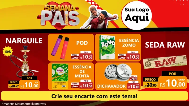 Modelo de TV para TV Horizontal com o tema Semana Dos Pais para Tabacaria