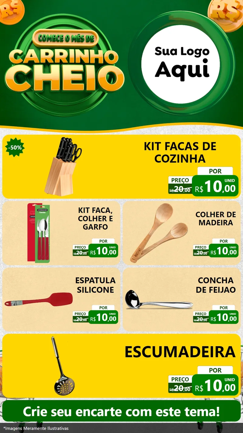 Modelo de TV para TV Vertical com o tema Carrinho Cheio para Utilidades Domésticas