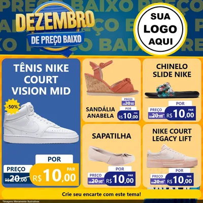 Modelo de Rede Social para Feed Facebook com o tema Dezembro de Preço Baixo para Calçados