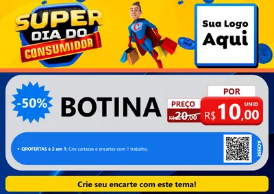 Modelo de Cartaz para Cartaz A4 Horizontal com o tema Super Dia do Consumidor para Agropecuária