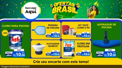 Modelo de TV para TV Horizontal com o tema Ofertas Semana do Brasil para Produtos para Piscina