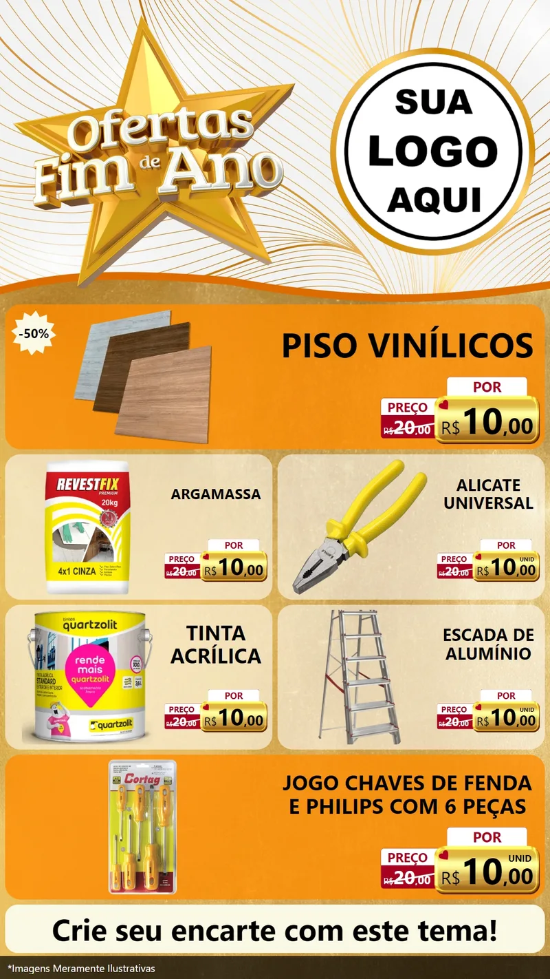 Modelo de TV para TV Vertical com o tema Ofertas Fim de Ano para Material para Construção