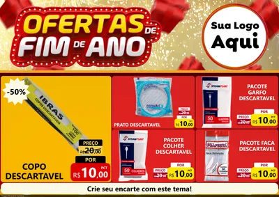 Modelo de Encarte para Encarte A4 Horizontal com o tema Ofertas de Fim de Ano para Embalagens