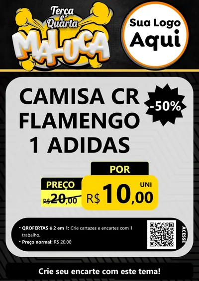 Modelo de Cartaz para Cartaz A4 Vertical com o tema Terça e Quarta Maluca para Roupas e acessórios