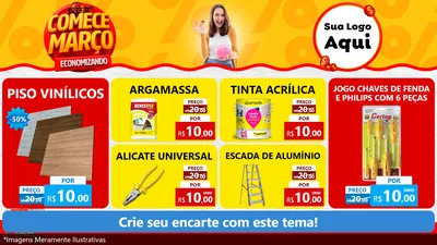 Modelo de TV para TV Horizontal com o tema Comece Março Economizando para Material para Construção