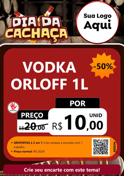 Modelo de Cartaz para Cartaz A4 Vertical com o tema Dia da Cachaça para Distribuidora de bebidas