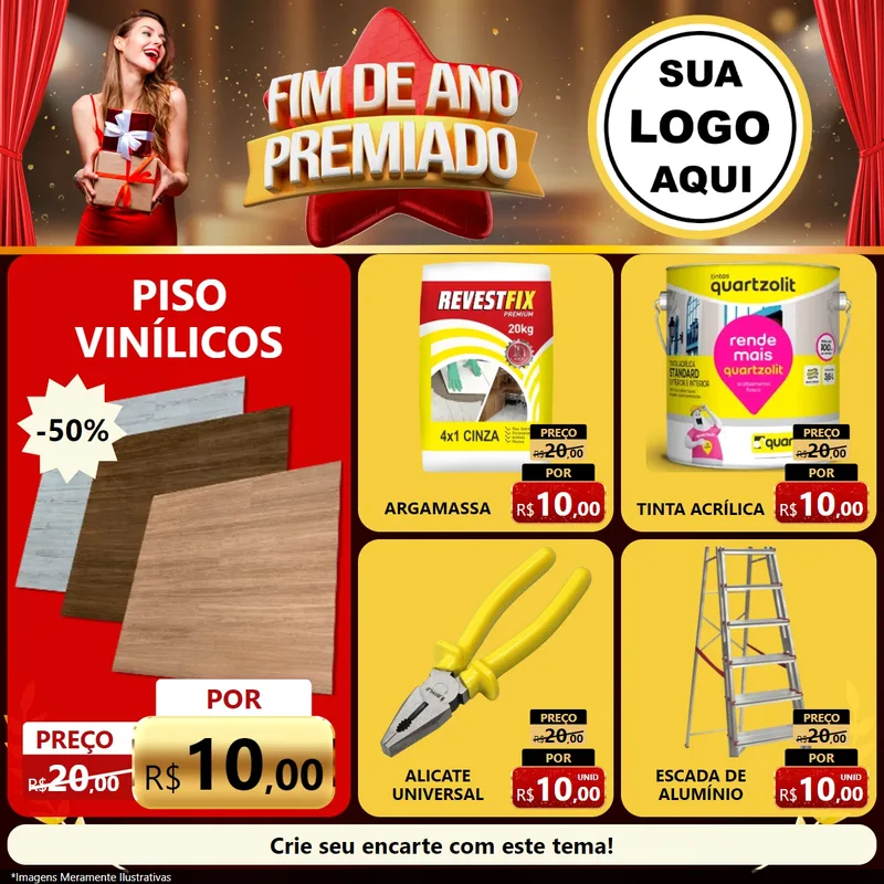 Modelo de Rede Social para Feed Facebook com o tema Fim de Ano Premiado para Material para Construção