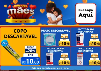 Modelo de Encarte para Encarte A4 Horizontal com o tema Mês das Mães para Embalagens