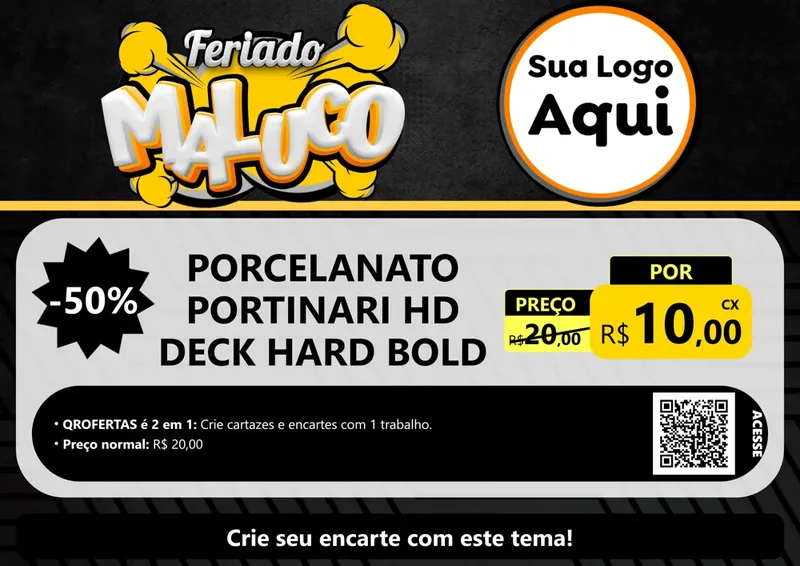 Modelo de Cartaz para Cartaz A4 Horizontal com o tema Feriado Maluco para Pisos e revestimentos