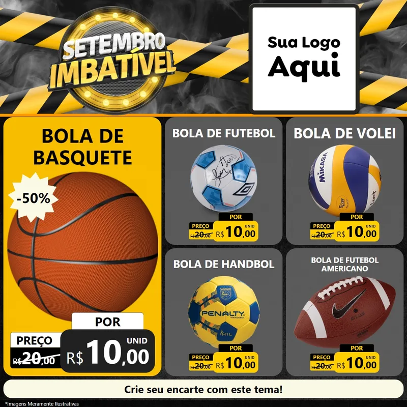 Modelo de Rede Social para Feed Facebook com o tema Setembro Imbatível para Artigos Esportivos