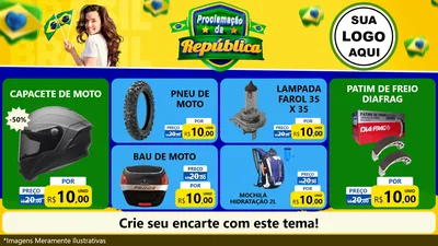 Modelo de TV para TV Horizontal com o tema Proclamação da República para Moto peças