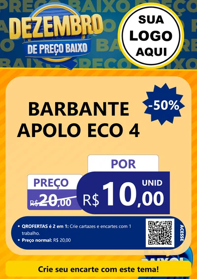 Modelo de Cartaz para Cartaz A4 Vertical com o tema Dezembro de Preço Baixo para Armarinho e Aviamentos