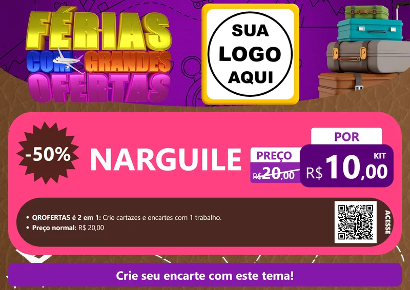 Modelo de Cartaz para Cartaz A4 Horizontal com o tema Férias com Grandes Ofertas para Tabacaria
