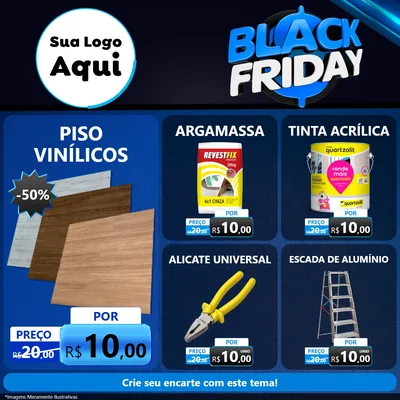 Modelo de Rede Social para Feed Facebook com o tema Black Friday para Material para Construção