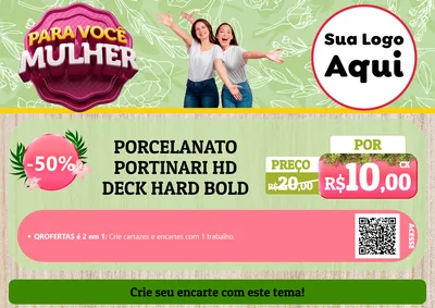 Modelo de Cartaz para Cartaz A4 Horizontal com o tema Para Você Mulher para Pisos e revestimentos