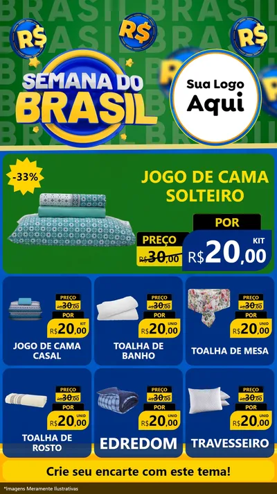 Modelo de Rede Social para Stories com o tema Semana Do Brasil para Cama, Mesa e Banho