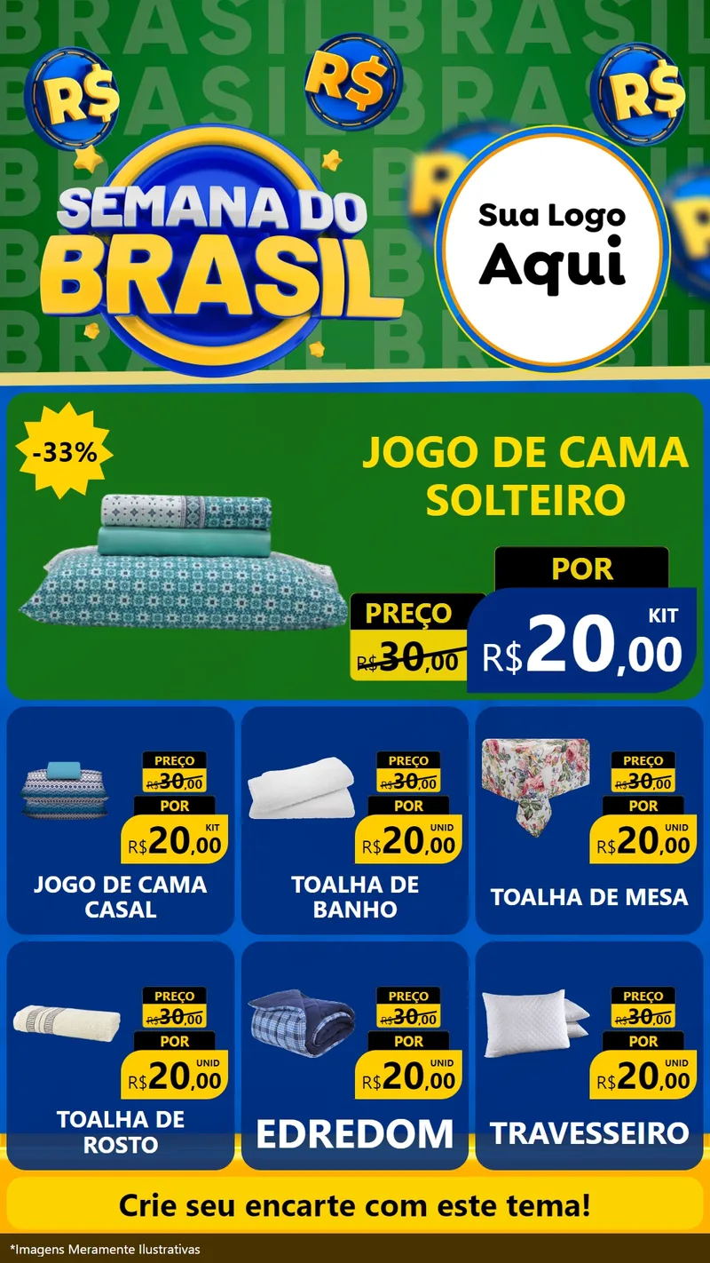 Modelo de Rede Social para Stories com o tema Semana Do Brasil para Cama, Mesa e Banho