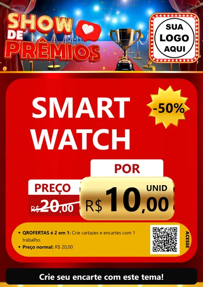 Modelo de Cartaz para Cartaz A4 Vertical com o tema Show de Prêmios para Informática