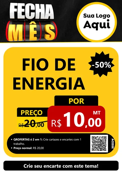 Modelo de Cartaz para Cartaz A4 Vertical com o tema Fecha Mês para Materiais Elétricos
