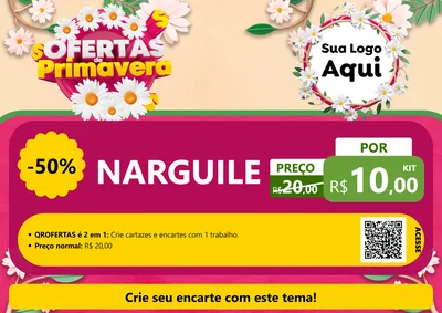 Modelo de Cartaz para Cartaz A4 Horizontal com o tema Ofertas de Primavera para Tabacaria