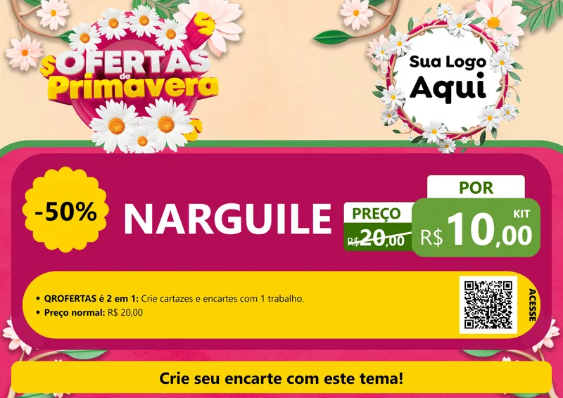 Modelo de Cartaz para Cartaz A4 Horizontal com o tema Ofertas de Primavera para Tabacaria