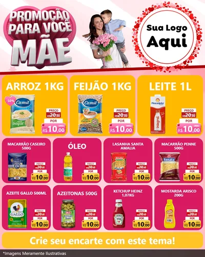 Modelo de Rede Social para Feed Instagram com o tema Promoção Para Você Mãe para Supermercado