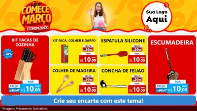 Modelo de TV para TV Horizontal com o tema Comece Março Economizando para Utilidades Domésticas