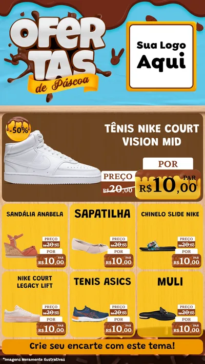 Modelo de Rede Social para Stories com o tema Ofertas de Páscoa para Calçados